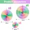 11-Piece Pastel Paper Fan Set | Rainbow Macaron Color-Blocking Hanging Flowers for Wall Decor, Tea Party, Wedding, Spring Birthday, Classroom & Baby Shower Backdrop